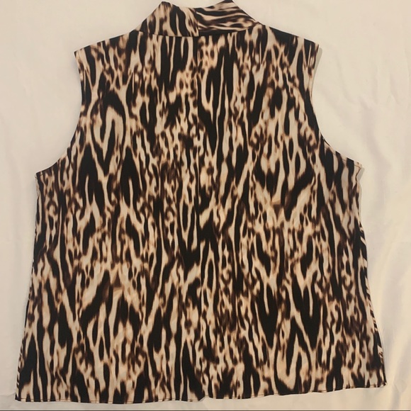 Career blouse by Calvin Klein XL in tans and brown - Picture 2 of 8